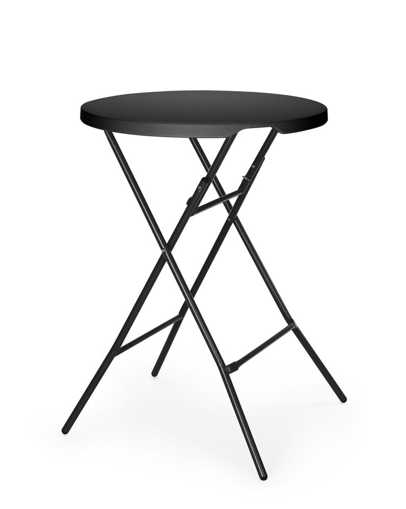 AmberBox Hendi Statafel inklapbaar HDPE polyethyleen zwart | Ø80 x H110 cm.