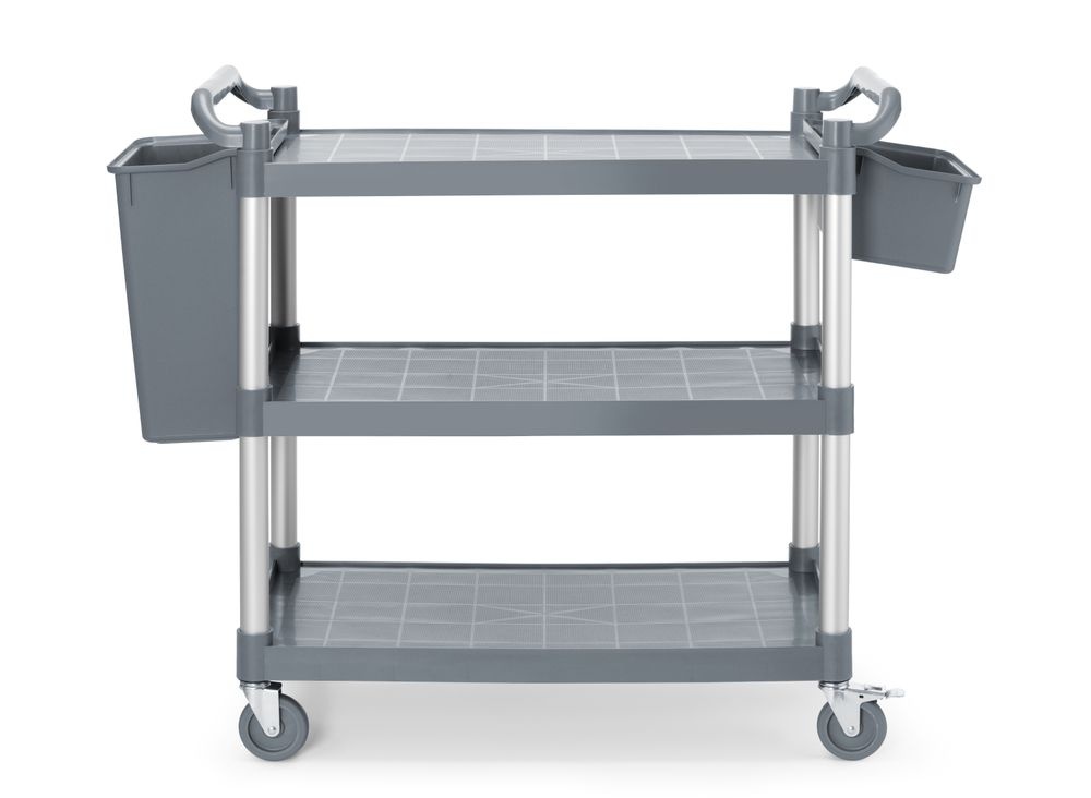 AmberBox Serveerwagen polypropyleen met 3 bladen | groot | AmerBox | 1010x500x(H)960mm, foto 3 van 5