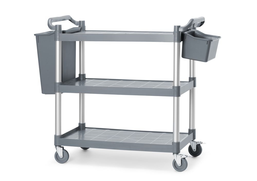 AmberBox Serveerwagen polypropyleen met 3 bladen | groot | AmerBox | 1010x500x(H)960mm, foto 4 van 5