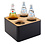 APS APS Bestekhouder met 4 RVS houders | Hout, SAN en RVS | 27x27xH15 cm.