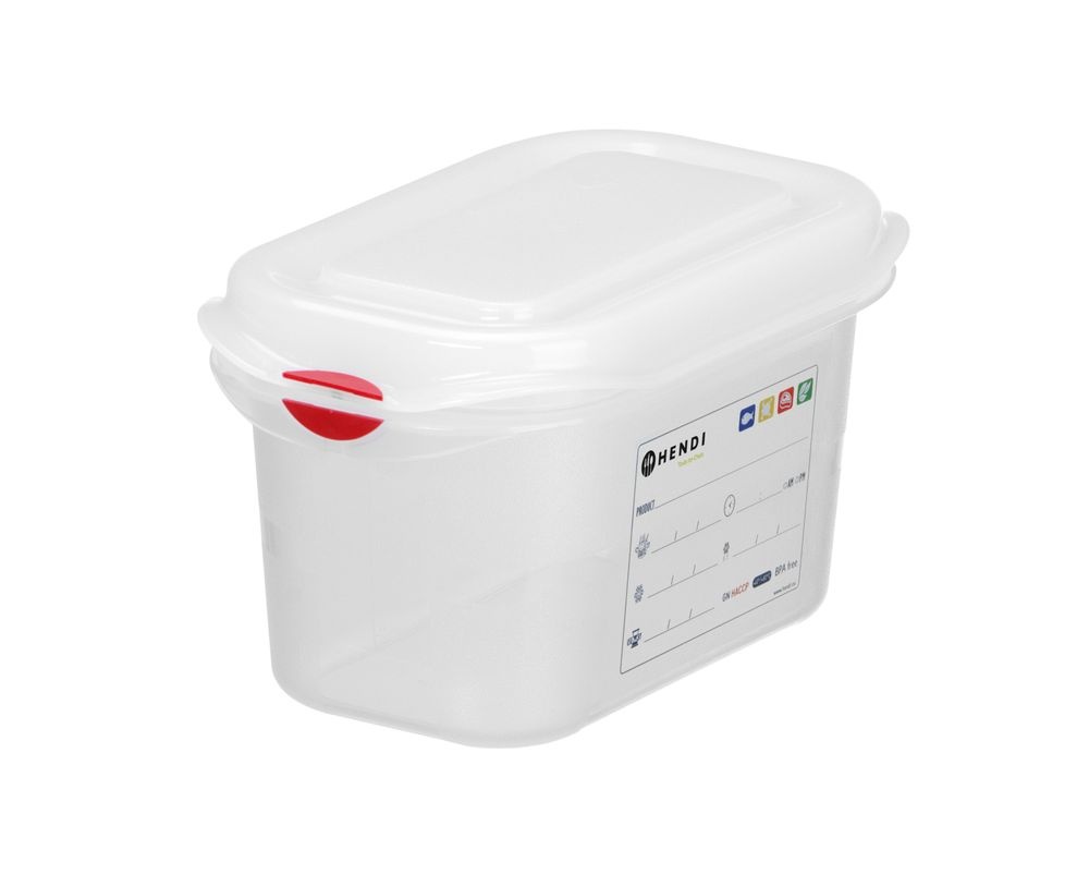 Hendi Container GN 1/9 polypropyleen | HENDI | GN 1/9 | 1,5L | Transparant | 176x108x(H)150mm