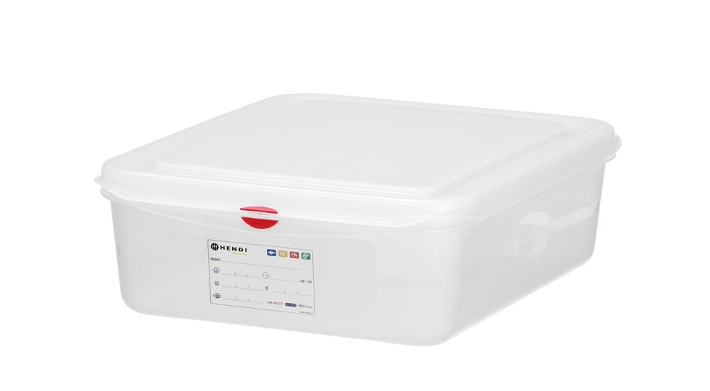 Hendi Container GN 1/2 polypropyleen | HENDI | GN 1/2 | 6,5L | Transparant | 325x265x(H)100mm