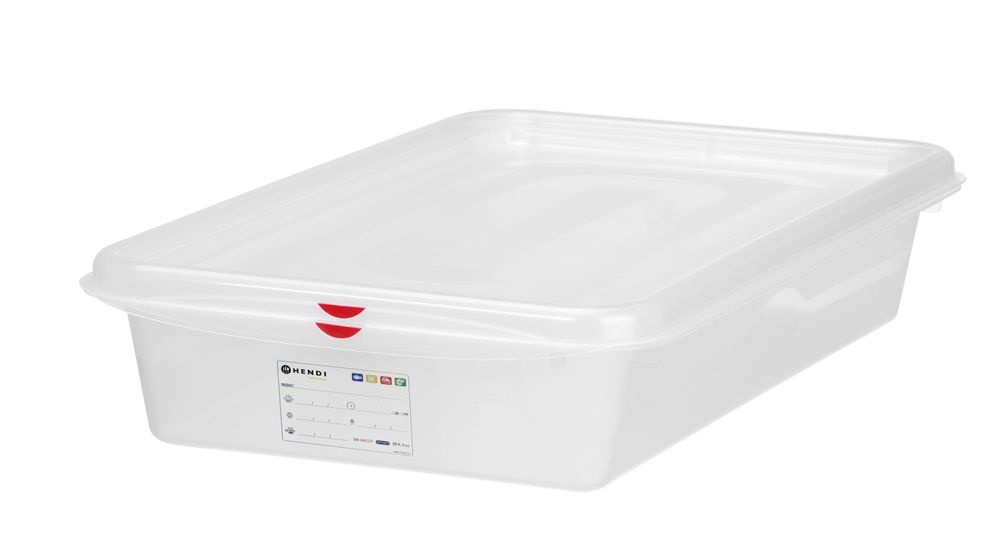 Hendi GN container 2/3 polypropyleen | HENDI | GN 2/3 | 9L | Transparant | 354x325x(H)100mm
