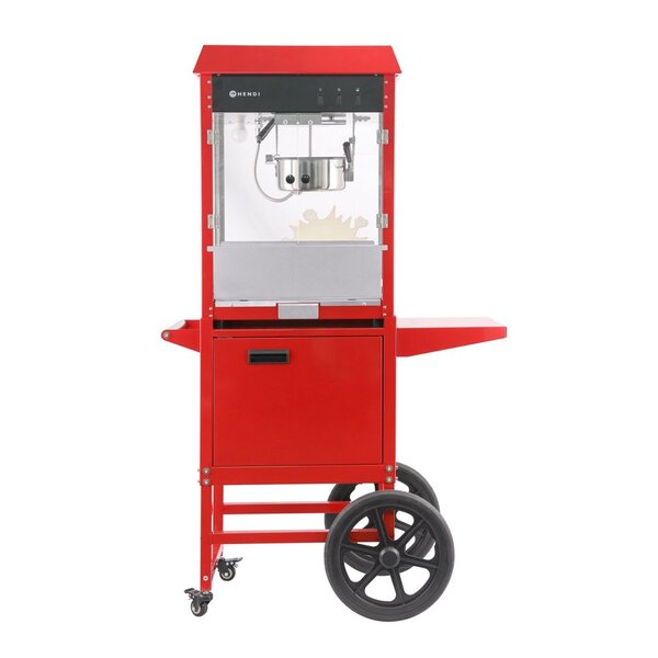 Hendi Popcornmachine met kar | HENDI | Rood | 220-240V/1155W | 940x510x(H)1553mm