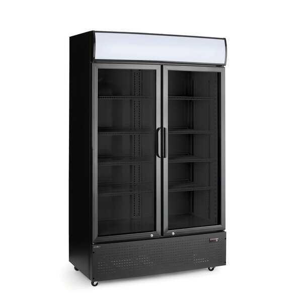 Hendi/Arktic Backbar koelkast met lichtbak | dubbele deur | Arktic | 512L | Zwart | 220-240V/510W | 1120x585x(H)1900mm