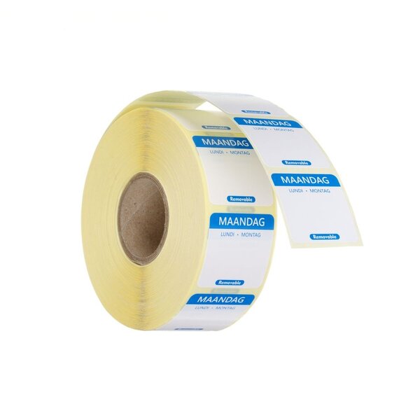 Hendi Voedselveiligheid dagstickers | herbruikbaar | HENDI | Maandag | Blauw | 1000 st. | 25x25mm