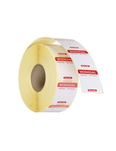 Hendi Voedselveiligheid dagstickers | herbruikbaar | HENDI | Woensdag | Rood | 1000 st. | 25x25mm