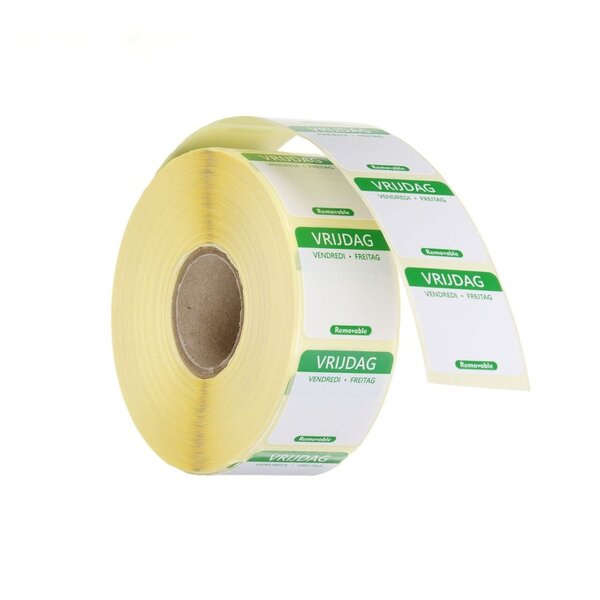 Hendi Voedselveiligheid dagstickers | herbruikbaar | HENDI | Vrijdag | Groen | 1000 st. | 25x25mm