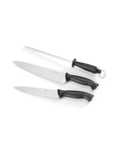 Hendi Messenset en slijpsteen | HENDI | Zwart | (L)380mm