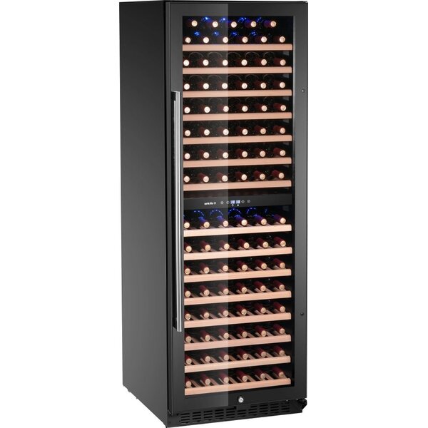 Hendi/Arktic Arktic Wijnkoeler met2 zones voor 131 flessen | Zwart | 13 houten leggers