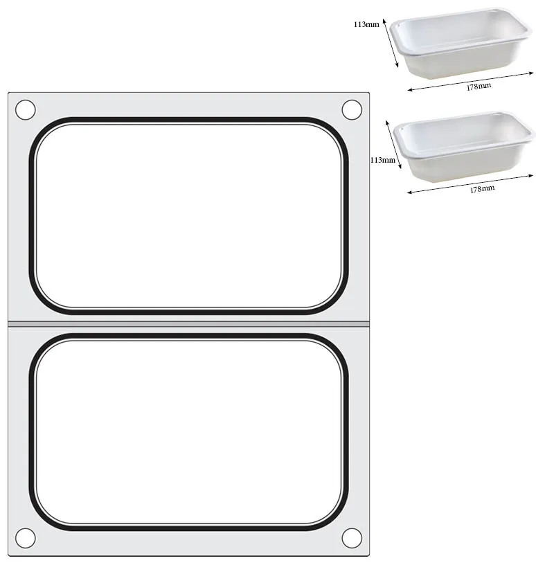 Hendi Traysealer matrix | 2x container 178x113 mm, foto 2 van 2