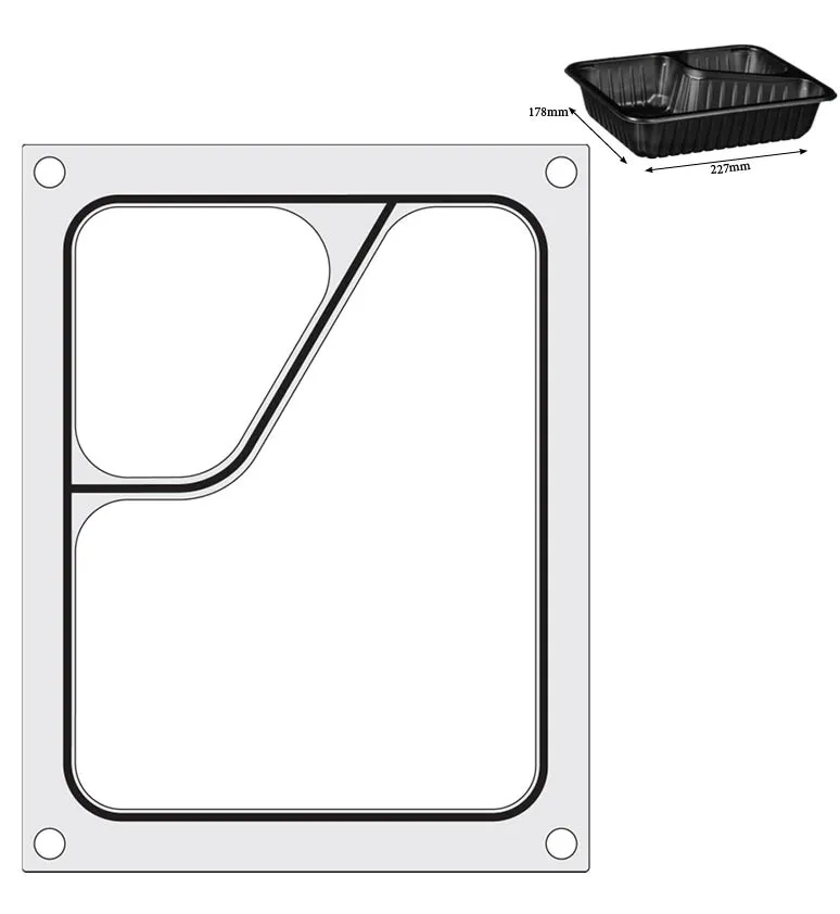 Hendi Traysealer matrix | Tweedelige colt container colt 227x178 mm, foto 2 van 2