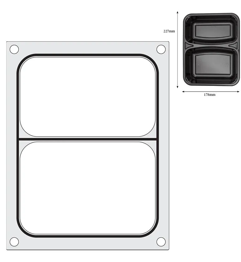 Hendi Traysealer matrix | Twee-delige container 227x178 mm, foto 3 van 3