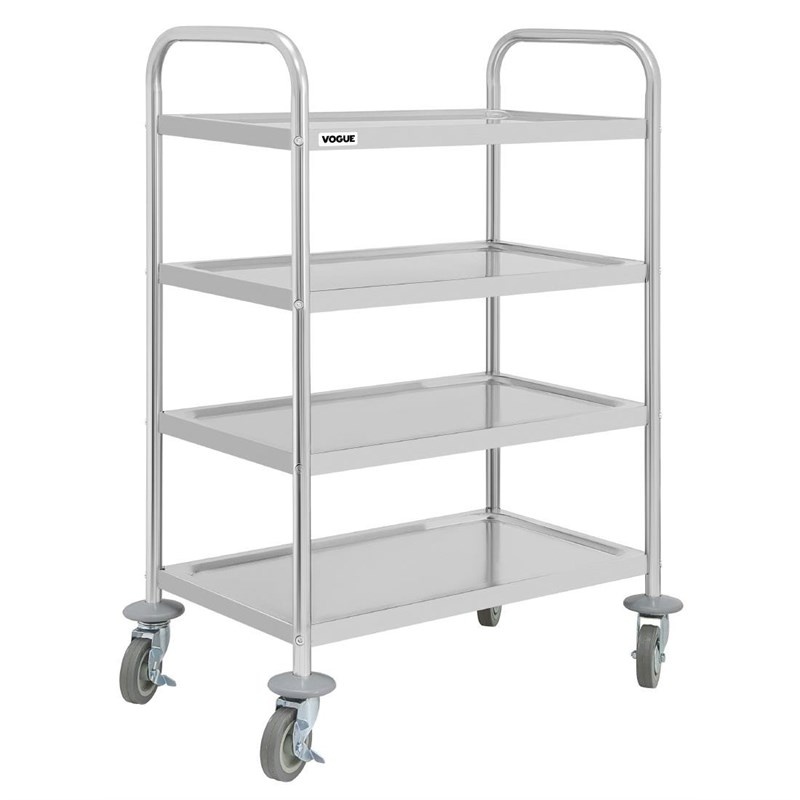 Vogue Vogue Serveerwagen met 4 bladen RVS | 710x405x1074mm.