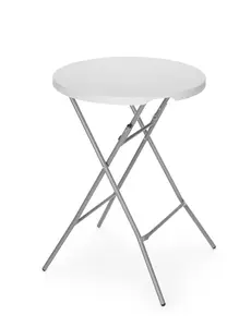 Hendi Statafel inklapbaar HDPE polyethyleen wit | Ø80 x H110 cm.