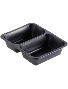  Menubak PP Caterline 2-vaks 227 x 178 x 50 mm - zwart 645/540 cc