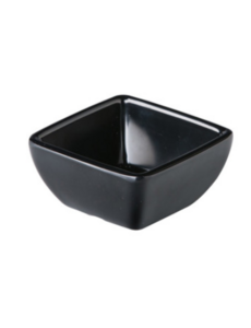  Gebogen vierkant zwart bakje melamine | 6.3x6.3xH3 cm.