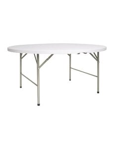 Bolero Inklapbare tafel rond wit | Stabiel frame |  Ø153xH74cm
