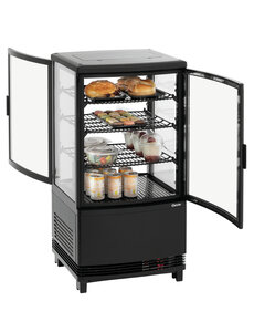 Bartscher Mini-koelvitrine met dubbele toegang 64 liter zwart |  2°C tot  12°C | Hoogte 84 cm.