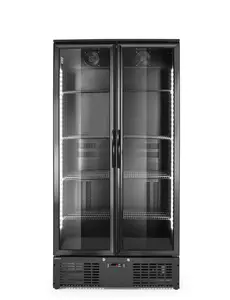 Hendi Backbar koelkast met dubbele deur | Arktic | 384L | Zwart | 220-240V/365W | 900x530x(H)1820mm