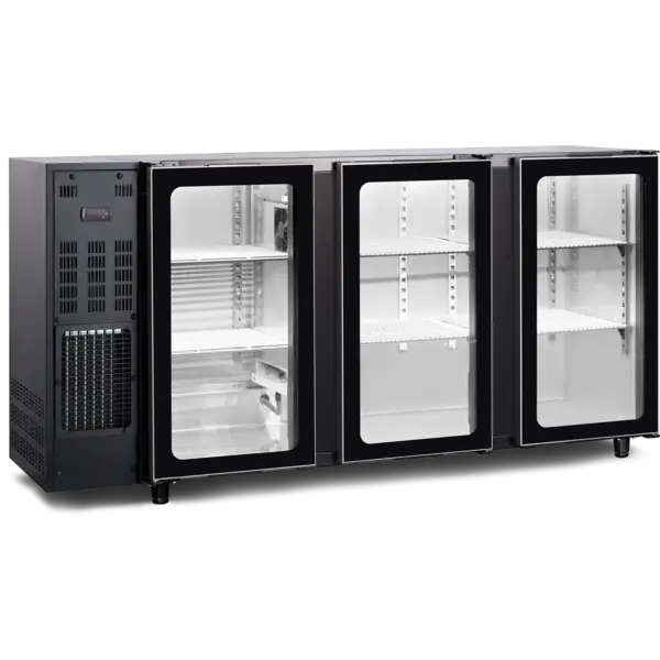 Tefcold Barkoeling 489L | Glasdeur 3 deuren | TBC3G 177B |  1775x565x890(H)mm