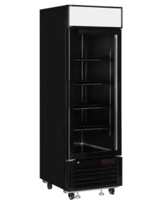 Tefcold Display vrieskast met glasdeur | Zwart | 496L |  685x805x2065(H)mm