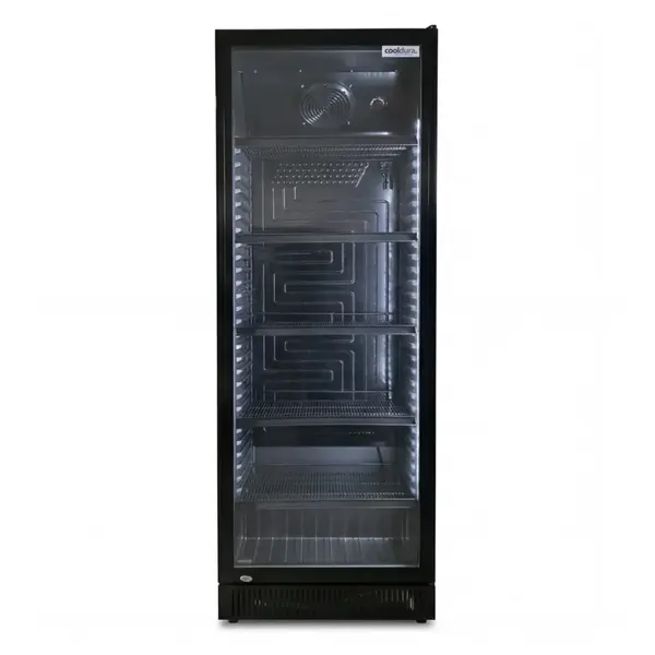 Cooldura Cooldura Koelkast met glazen deur 380 liter zwart |  60x60xH184 cm