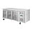 Polar Polar U-Series 3-deurs koelwerkbank met glazen deuren | Energielabel B | 179,5x70x86(H)cm