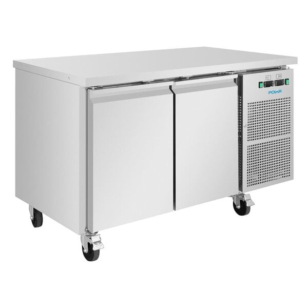 Polar Polar U-Serie Koel-Vrieswerkbank Met 2 Deuren 124L | Energielabel C | 136x70x86(H)cm
