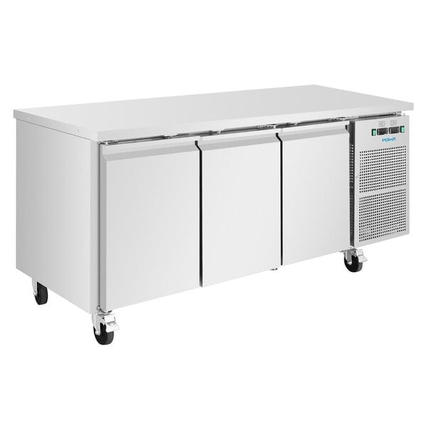 Polar Polar U-Serie Koel-Vrieswerkbank Met 3 Deuren 314L | Energielabel C | 179,5x70x86(H)cm