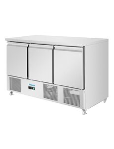 Polar U-Series Saladette met drie deuren 400 liter |  | Energielabel A | 136,8x70x87(H)cm