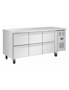 Polar Polar U-Series Gastronorm koelwerkbank met zes laden | Energielabel B | 179,5x70x86(H)cm