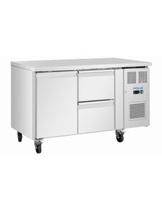 Polar Polar U-Series koelwerkbank met 1 deur en 2 laden | Energielabel B | 136x70x86(H)cm
