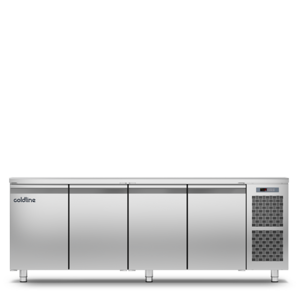 Coldline Coldline MASTER 4P | Geventileerde koelwerkbank 4 deurs GN1/1 | 629L | -2 tot +8°C | Energielabel B | 2260 x 700 x 900mm