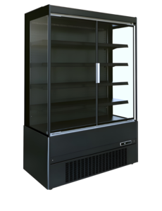 Tefcold Tefcold Wandkoeler zwart met glasdeuren | MCB150H (ECRON BK) | 670L | -1 tot +5°C | Energielabel C | 1512 x 630 x 1920mm