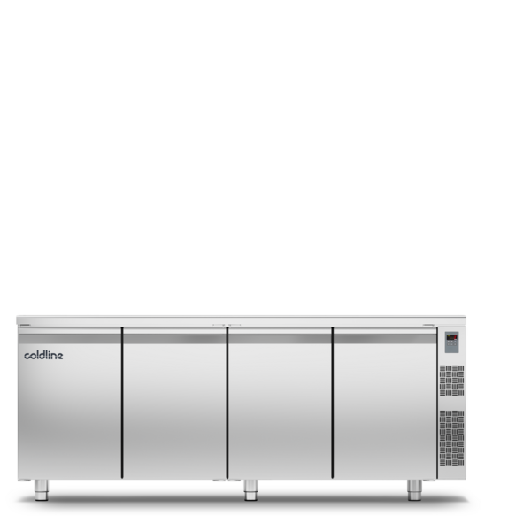 Coldline Coldline MASTER 4P/SG | Geventileerde koelwerkbank 4 deurs GN1/1  - zonder koelgroep | 629L | -2 tot +8°C | 2050 x 700 x 900mm