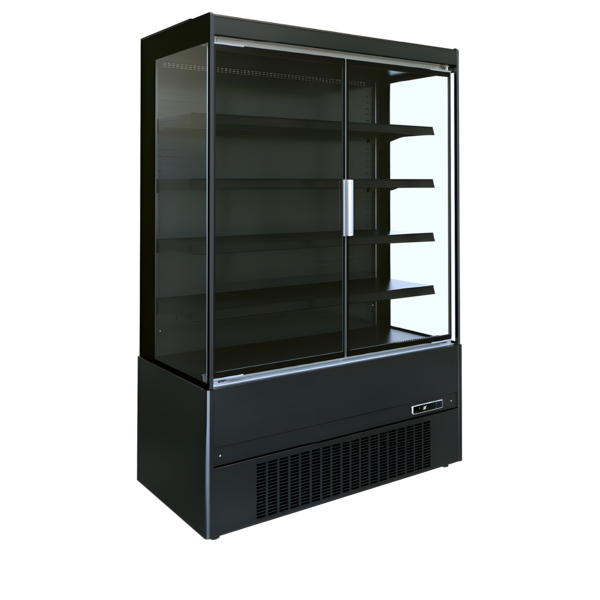 Tefcold Tefcold Wandkoeler zwart met glasdeuren | MCB65H (ECRON BK) | 290L | -1 tot +5°C | Energielabel C | 687 x 630 x 1920mm