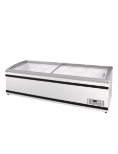 Tefcold Tefcold Diepvrieseiland met glazen schuifdeksels | NEWLINZ250 | 677L | -24 tot -16°C | Energielabel C | 2500 x 885 x 840mm