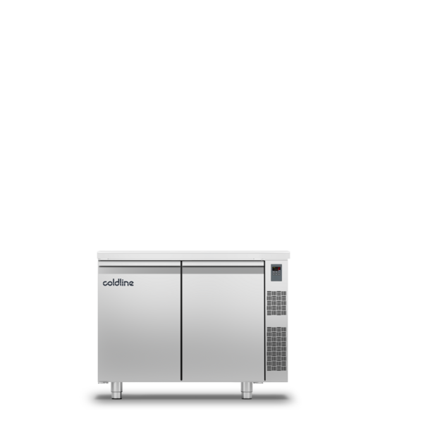 Coldline Coldline MASTER 2P/SG | Geventileerde koelwerkbank 2 deurs GN1/1 - zonder koelgroep | 270L | -2 tot +8°C | 1090 x 700 x 900mm