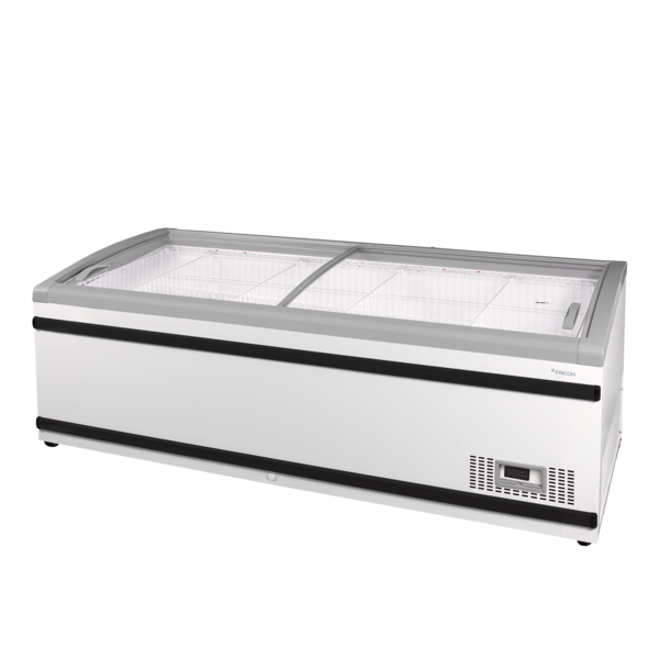 Tefcold Tefcold Diepvrieseiland met glazen schuifdeksels | NEWLINZ220 | 577L | -24 tot -16°C | Energielabel C | 2200 x 885 x 840mm