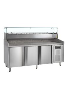 Tefcold Tefcold PT1300 + GVC38-200 | Pizzatafel incl. unit voor toppings | 565L | +2 tot +10°C | Energielabel C | 2045 x 800 x 1445mm