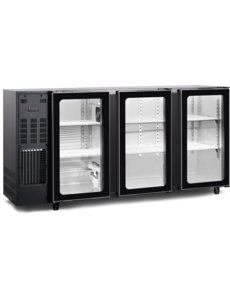 Tefcold Tefcold TBC3G 206B | Barkast met glas deuren (FGB351/206V) | 392L | +2 tot +8°C | Energielabel C | 2065 x 565 x 890mm