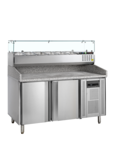 Tefcold Tefcold PT1200 + GVC38-150 | Pizzatafel incl. unit voor toppings | 370L | +2 tot +10°C | Energielabel B | 1510 x 800 x 1448mm