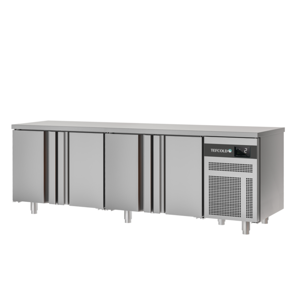 Tefcold Tefcold EURO GN4 | Gekoelde werktafel 4deurs GN1/1 | 360L | -2 tot +8°C | Energielabel A | 2257 x 700 x 850mm