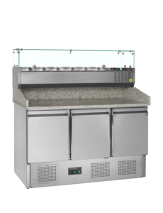 Tefcold Tefcold PT1365 + GVC33-140 | Pizzatafel incl. unit voor toppings | 368L | +2 tot +10°C | Energielabel C | 1365 x 700 x 1459mm
