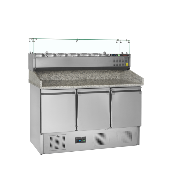 Tefcold Tefcold PT1365 + GVC33-140 | Pizzatafel incl. unit voor toppings | 368L | +2 tot +10°C | Energielabel C | 1365 x 700 x 1459mm