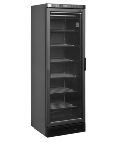 Tefcold Tefcold UFSC371G Black L/H | Vitrinevrieskast, linksdraaiend | 270L | -23 tot -18°C | Energielabel C | 595 x 640 x 1840mm