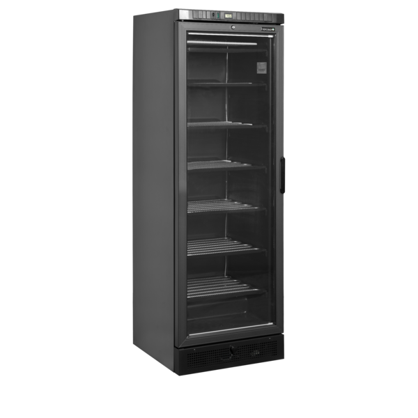 Tefcold Tefcold UFSC371G Black L/H | Vitrinevrieskast, linksdraaiend | 270L | -23 tot -18°C | Energielabel C | 595 x 640 x 1840mm