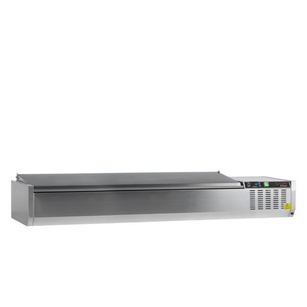 Tefcold Tefcold GVC38-180 S/S | Koelvitrine GN1/3 | 56.8L | +2 tot +8°C | 1800 x 395 x 288.5mm