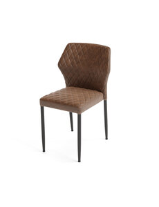 Veba Louis - Stapelbare stoel met kunstlederen bekleding | Cognac | 49x56x80(H)cm | 52001